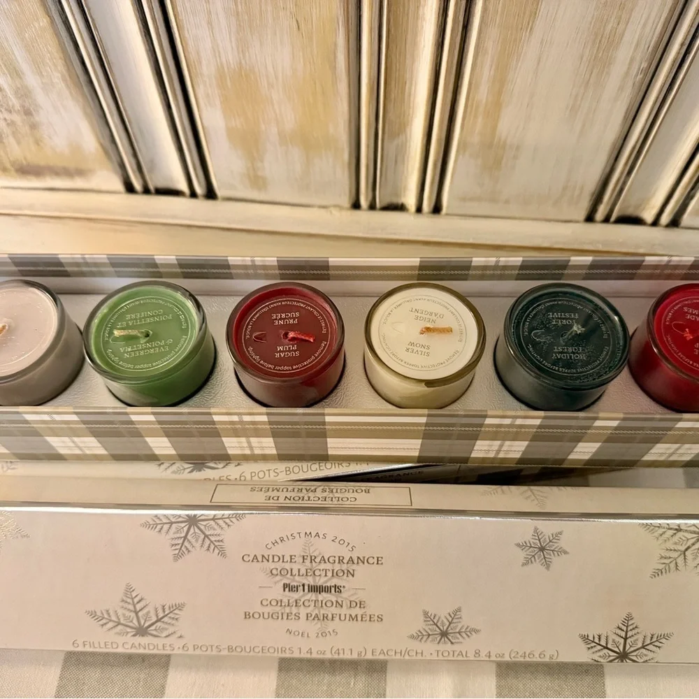 PIER 1 IMPORTS, CHRISTMAS 2015, CANDLE FRAGRANCE COLLECTION, SET/2. NEW IN BOX.